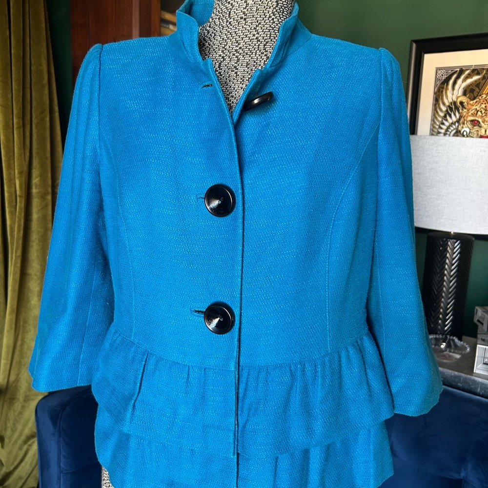 Classiques Entier Vibrant Blue Blazer with Black Buttons